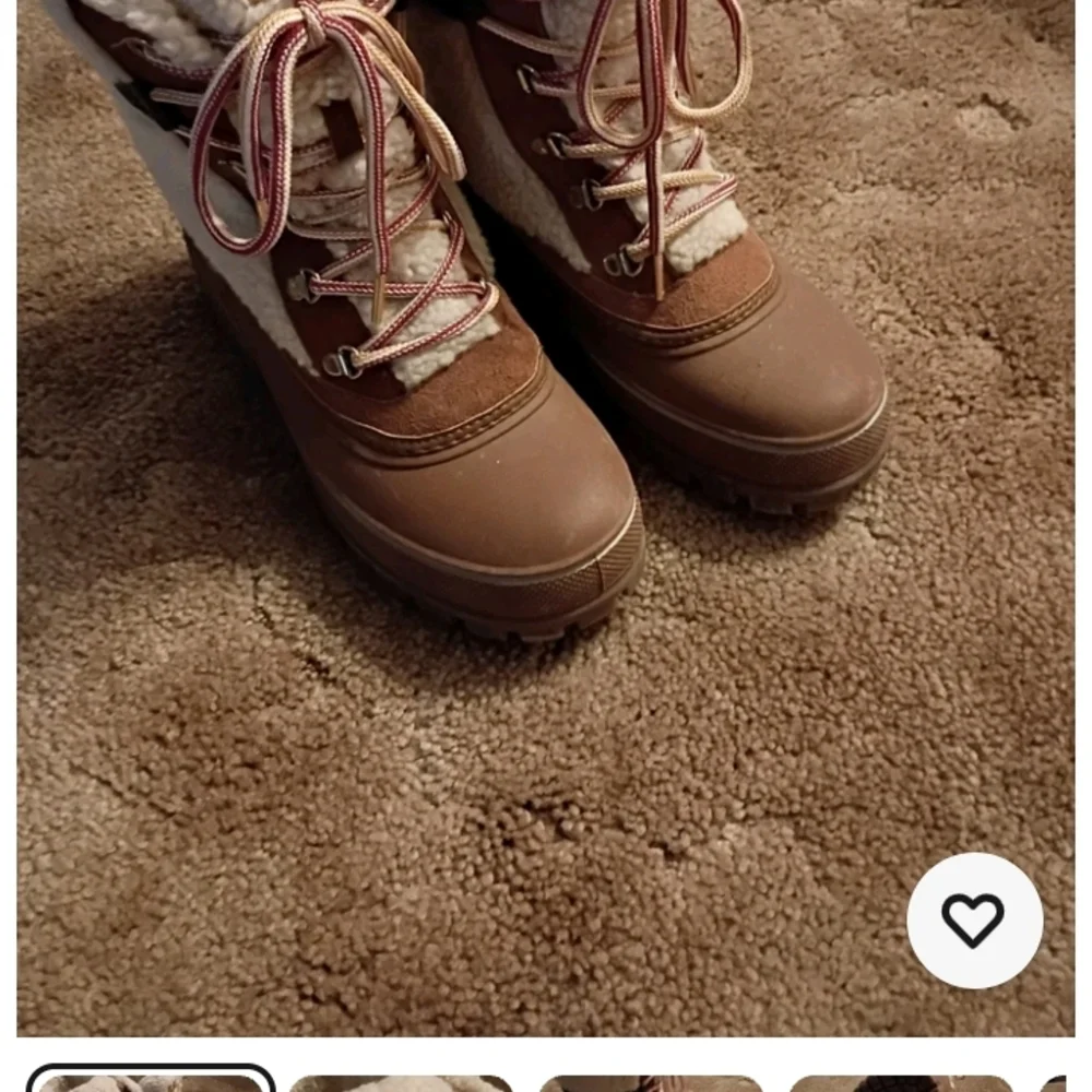 Michael Kors Brown & Cream Shearling Lace-Up Winter Boots
